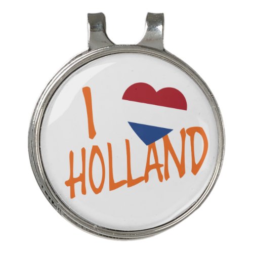 I Heartflag Holland or on wt hccn Golf Hat Clip