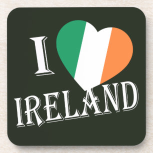 I Heartflag Ireland wt coastercnt Beverage Coaster