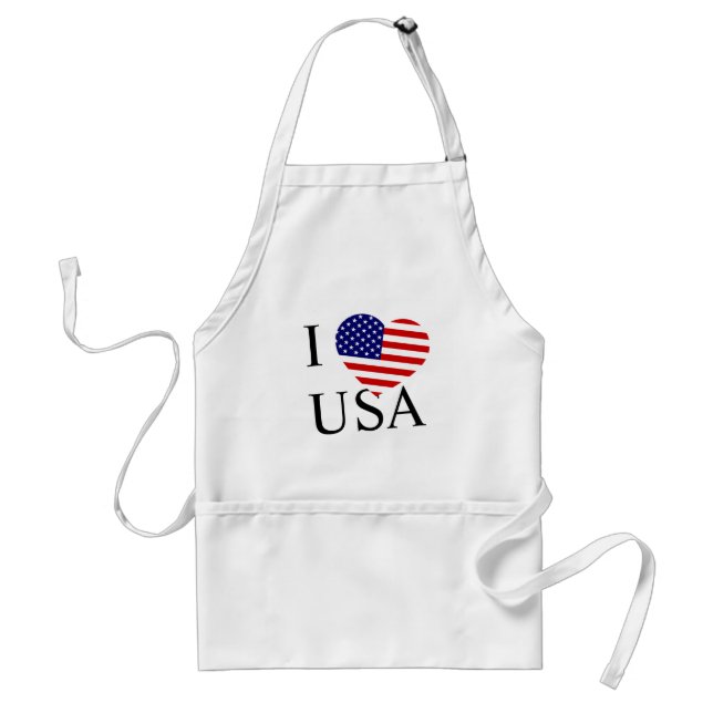 I HeartFlag USA aprcnt Adult Apron (Front)