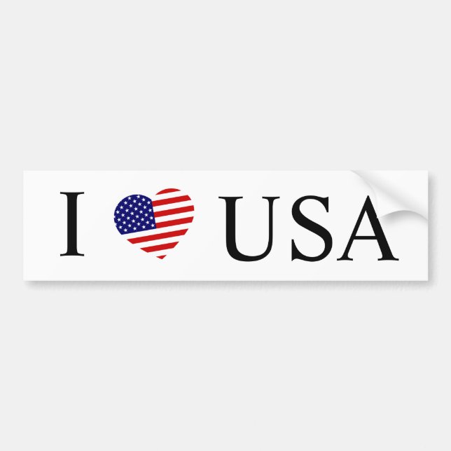 I Heartflag USA bk bscnt Bumper Sticker (Front)