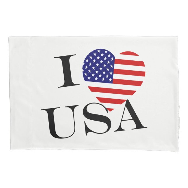 I Heartflag USA bk pccnt Pillow Case (Front)