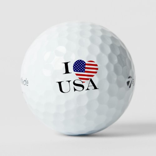 I Heartflag USA bk tmtp5 gbcnt Golf Balls