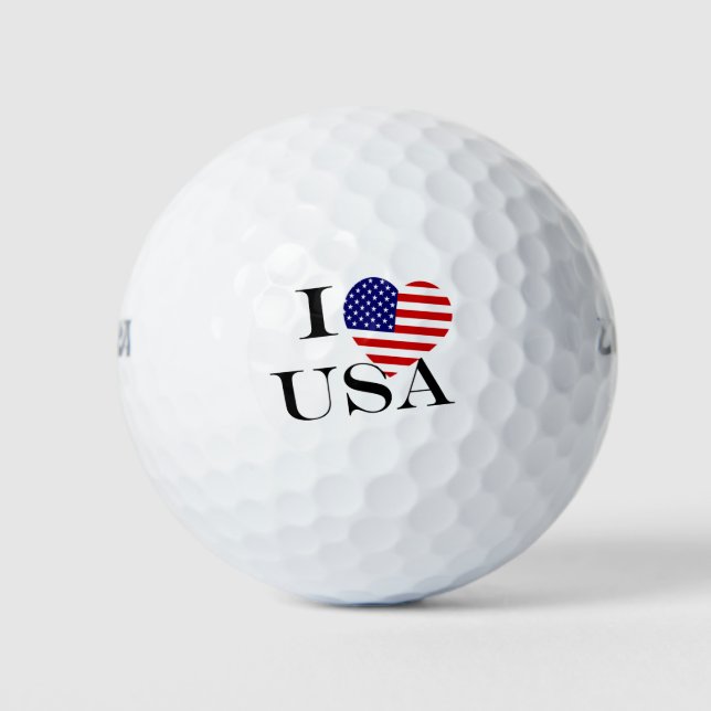 I Heartflag USA bk wu gbt Golf Balls (Front)