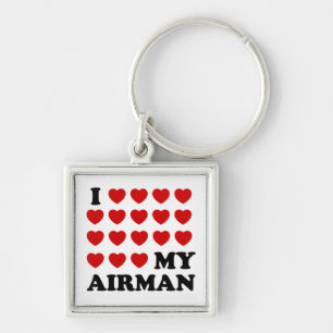I (hearts) my Airman Keychain