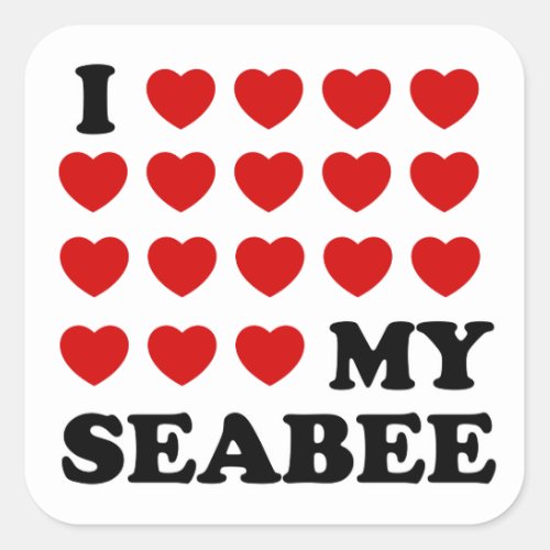 I hearts my Seabee Square Sticker