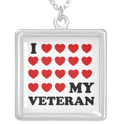 I hearts my Veteran Silver Plated Necklace