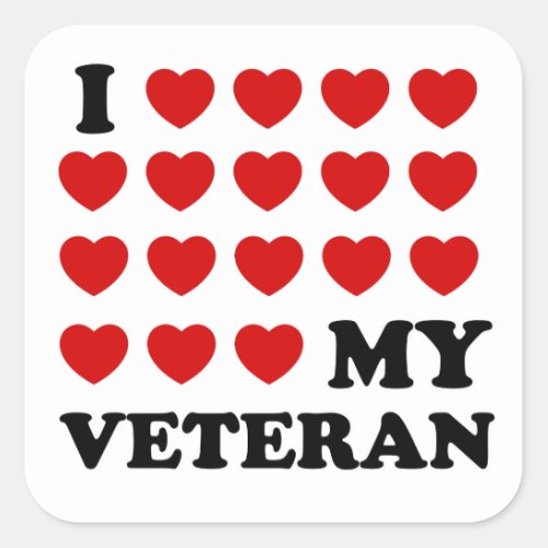 I hearts my Veteran Square Sticker