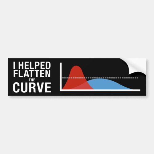 I Helped Flatten The Curve Social Distancing Bumper Sticker