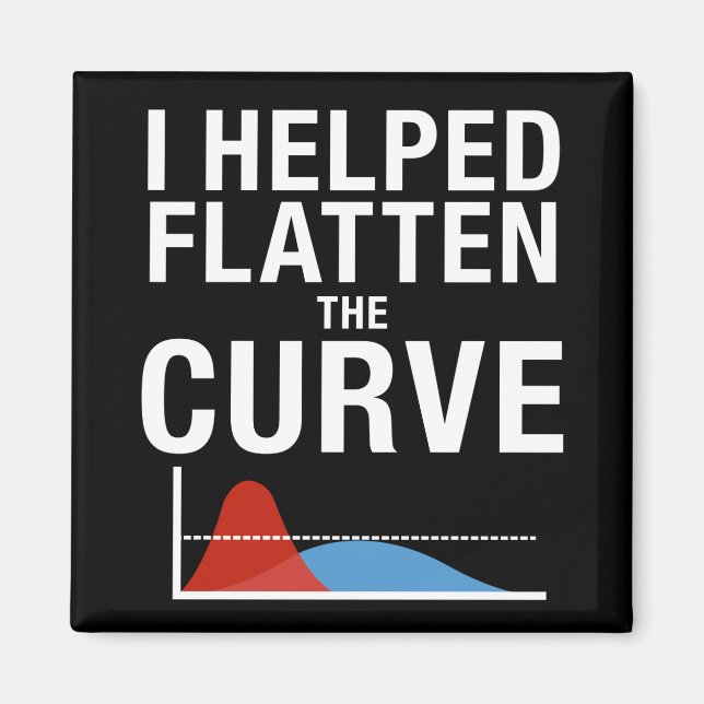 I Helped Flatten The Curve Social Distancing Magnet (Front)