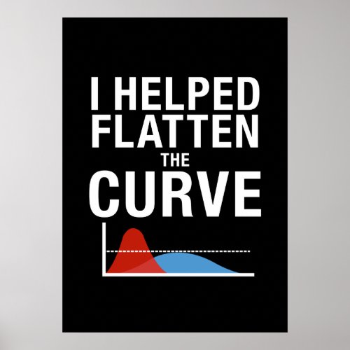 I Helped Flatten The Curve Social Distancing Poster