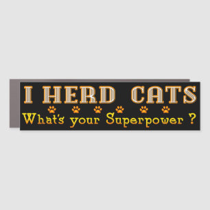 I Herd Cats Bumper Magnet - Black