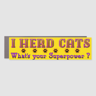 I Herd Cats Bumper Magnet - Gold