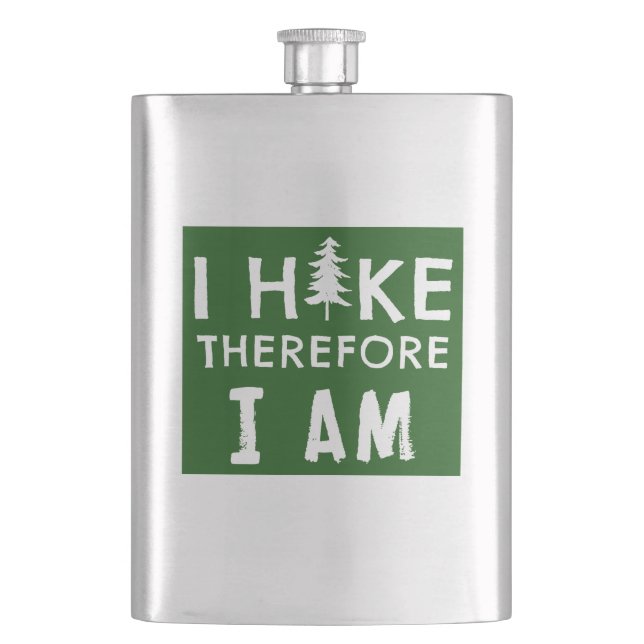 I Hike Therefore I Am Flask (Front)