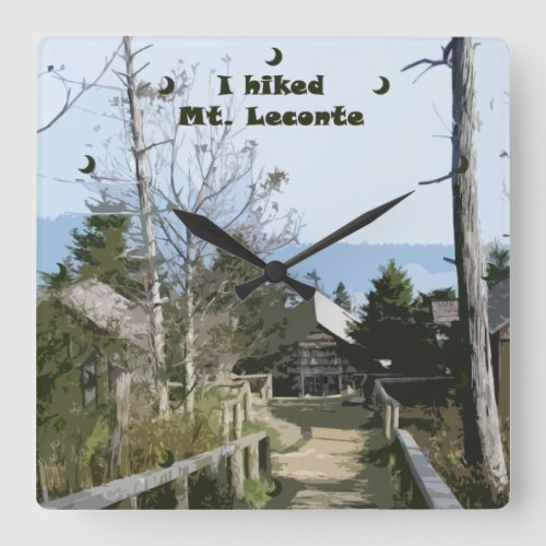 I hiked Mt LeConte  Photo Art Square Wall Clock