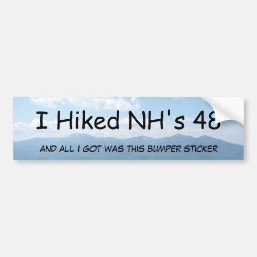 I Hiked NHs 48 Bumper Sticker