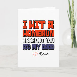 I Hit A Homerun Personalized Fathers Day Baseball Card