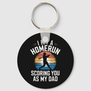 I Hit A Homerun Scoring You Dad Bysebyll  Keychain