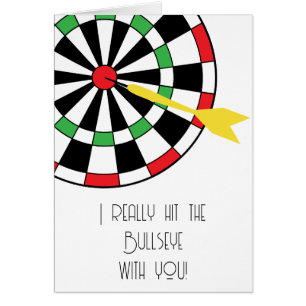 I Hit the Bullseye with You! Darts Valentine's Cards