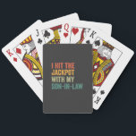 I Hit the Jackpot With my Son in law Funny Lottery Poker Cards<br><div class="desc">Retro, gfit, birthday, sarcastic, vintage, groovy, family, inlaw, lottery</div>