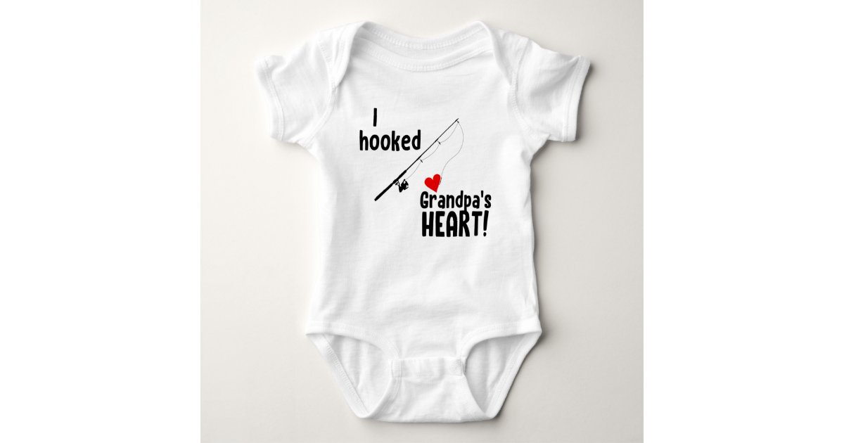 I Hooked Daddy's Heart Baby Fishing Bodysuit - Children's Shirt