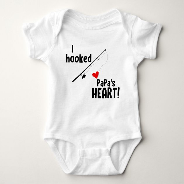 Custom Toddler T-Shirt I Hooked Daddys Heart Fishing Fisherman Dad Fathers Day