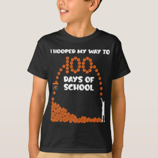 I Hooped My Way To 100 Days Of School Basketball P T-Shirt