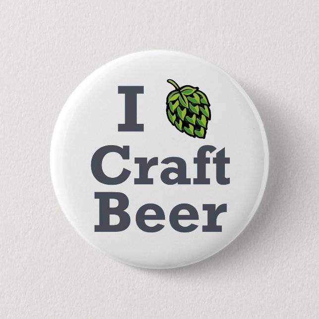 I [hop] Craft Beer Button (Front)