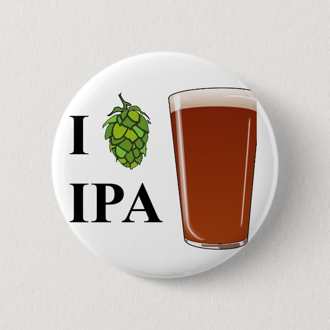 I "hop" IPA design Button (Front)