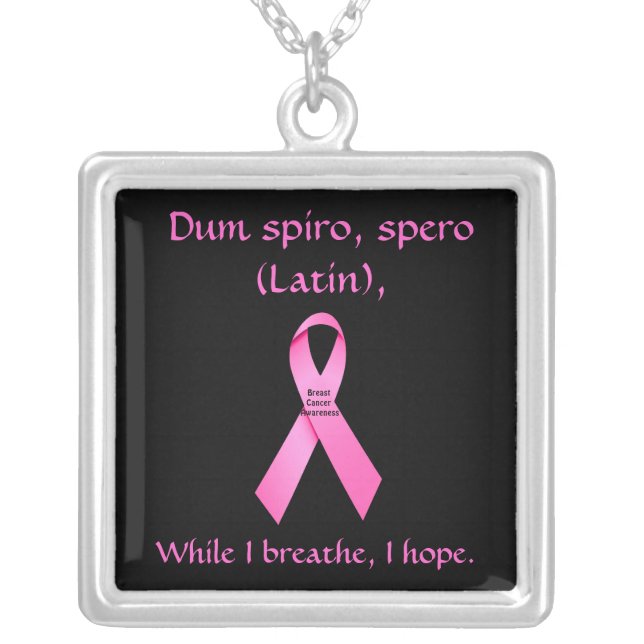 I Hope Breast Cancer Awareness Necklace (Front)