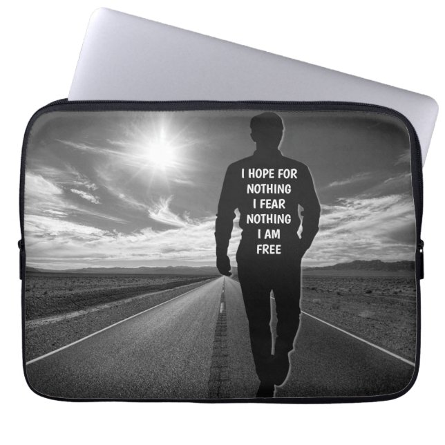 I hope for nothing motivational quote laptop sleeve (Front)