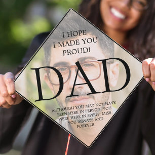 I Hope I Made You Proud Custom Photo Tribute Graduation Cap Topper