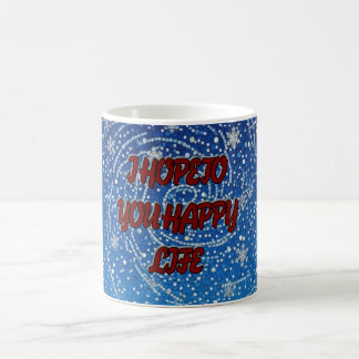 I Hope To You Happy Life Blue Snowflake Coffee Mug