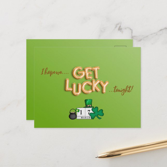 I hope we Get Lucky Tonight Postcard (Front/Back In Situ)