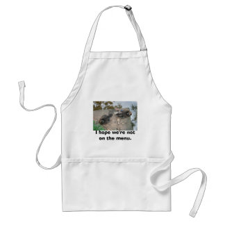 I hope we're not on the menu. adult apron