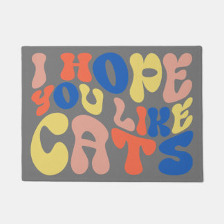 I Hope You Like Cats Retro Style Doormat