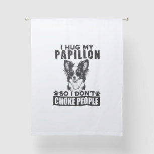 I Hug My Papillon So I Dont Choke People Funny Dog Sheer Curtains