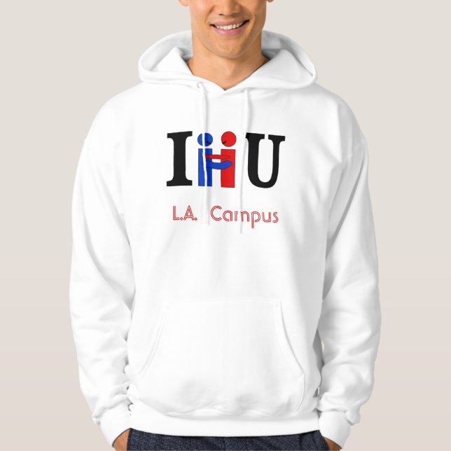 I HUG U , L.A.  Campus Hoodie (Front)