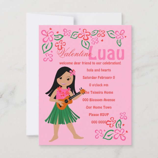 I Hula-Love You u\Ukulele Invitation (Front)