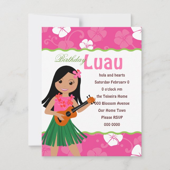 I Hula-Love You Ukulele! Invitation (Front)