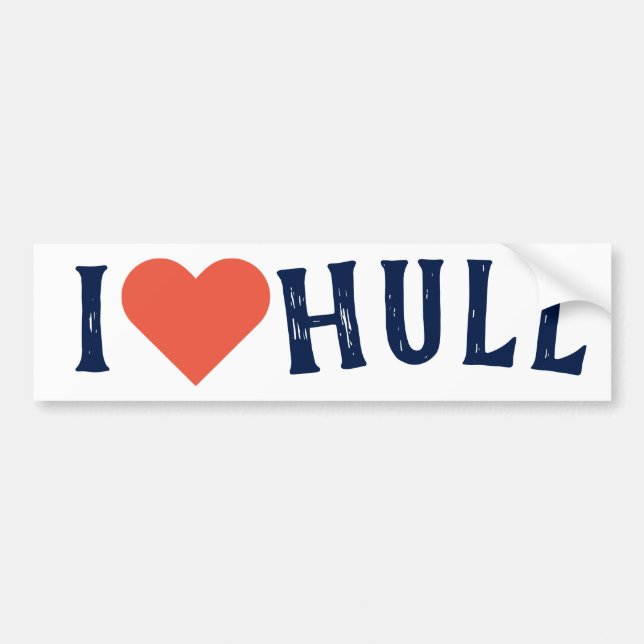 "I ♥ Hull" I love Hull Bumper Sticker (Front)