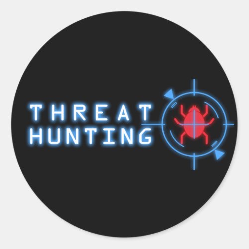 I HUNT MALWARE _ Red and Blue Classic Round Sticker