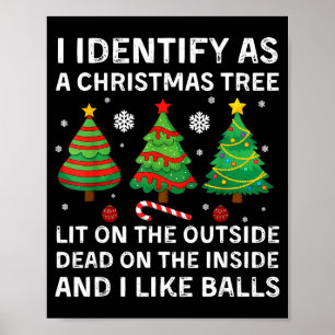 I Identify As A Christmas Tree Lit On The Outside  Poster