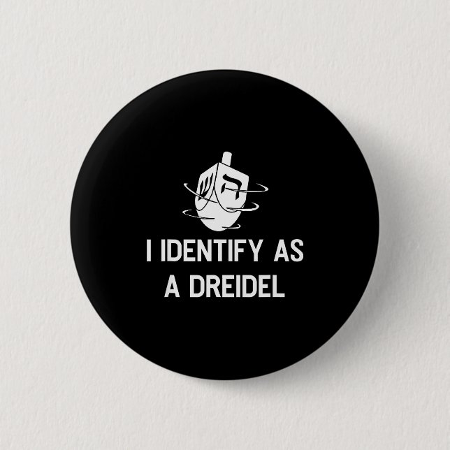 I Identify As A Dreidel Funny Hanukkah Gelt Menora Button (Front)
