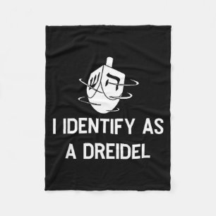 I Identify As A Dreidel Funny Hanukkah Gelt Menora Fleece Blanket