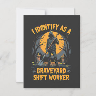 I Identify as a Graveyard Shift Worker Halloween Note Card