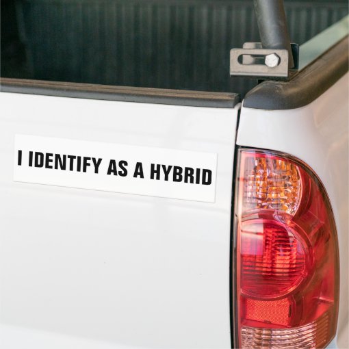 I Identify As A Hybrid Car Magnet Bumper Sticker Zazzle