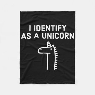 I Identify As A Unicorn - Halloween Fleece Blanket