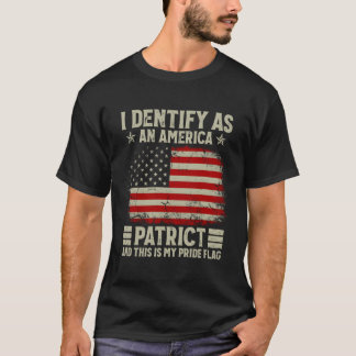 I Identify As An American Patriot Retro Pride Flag T-Shirt