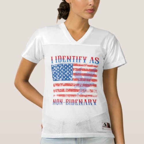I Identify As Non Bidenary American Flag T_Shirt