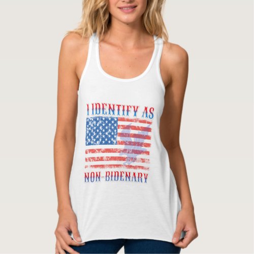 I Identify As Non Bidenary American Flag T_Shirt Tank Top